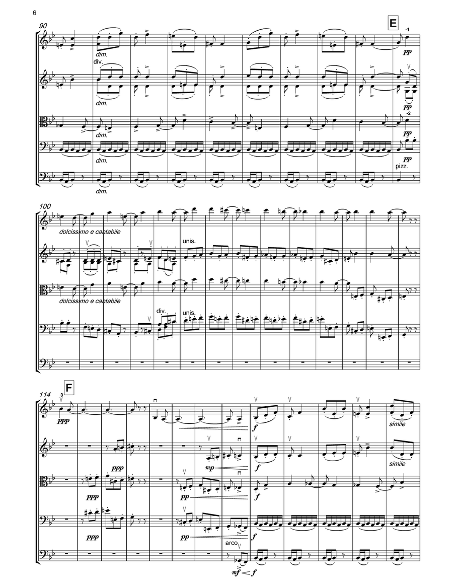 TCHAIKOVSKY Scherzo (String Quartet No.1) for string orchestra String Quartet scores gallery preview page 5