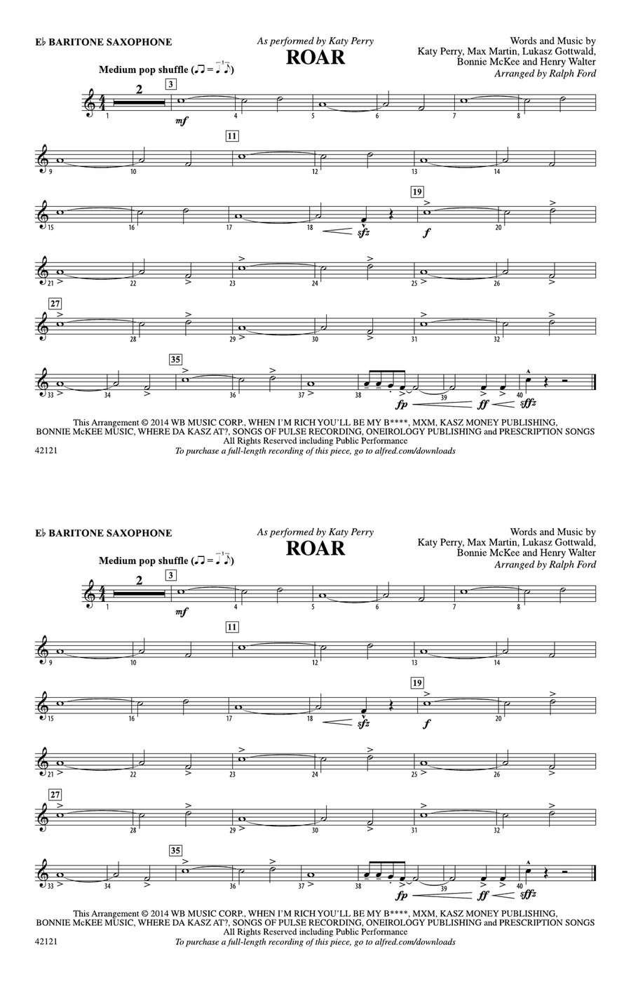 Roar: E-flat Baritone Saxophone