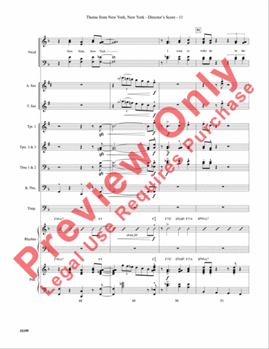 Theme from New York, New York Choir scores gallery preview page 12