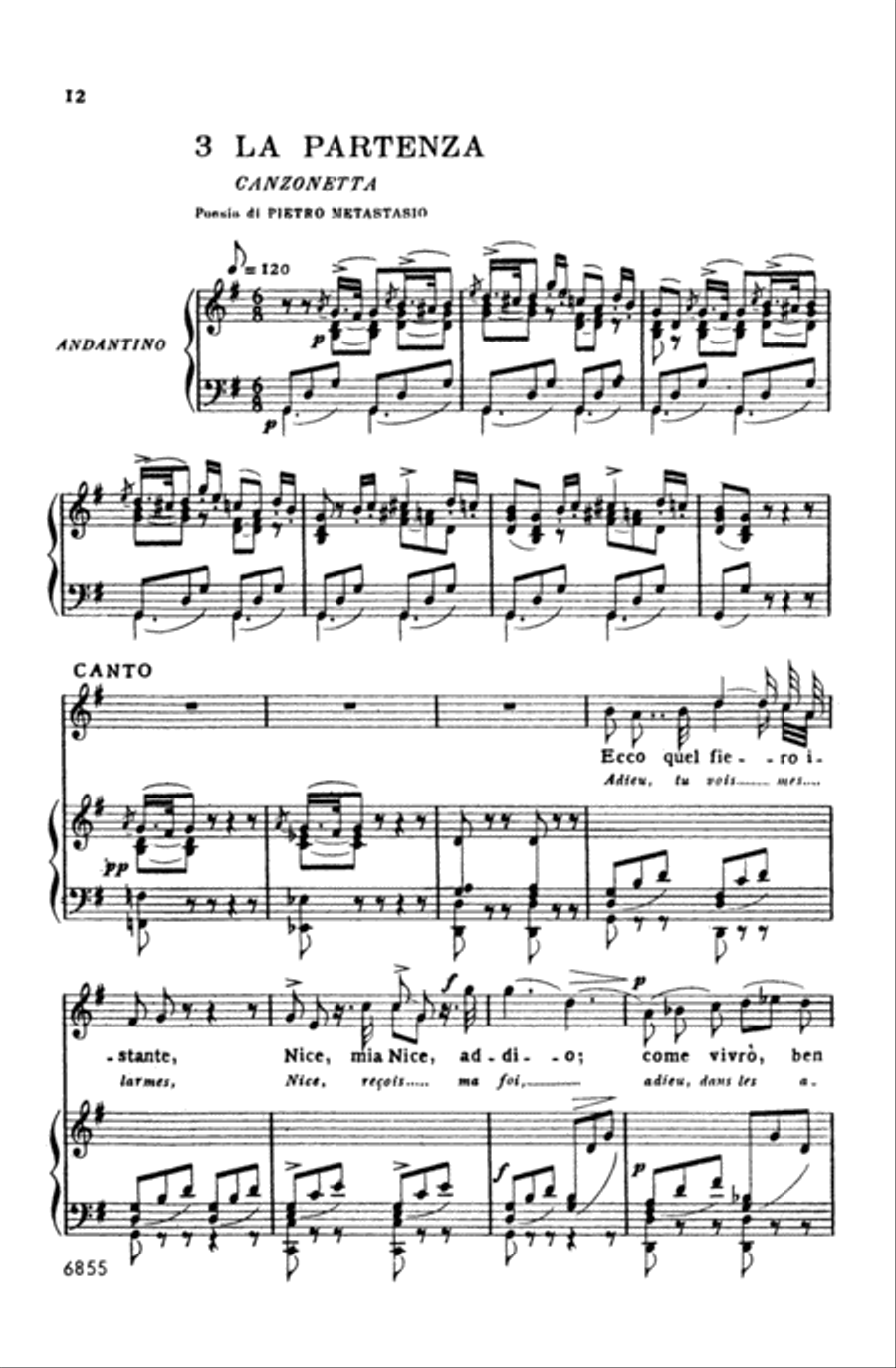 Rossini: Soirées Musicales, Volume I (Italian/French) Voice scores gallery preview page 1