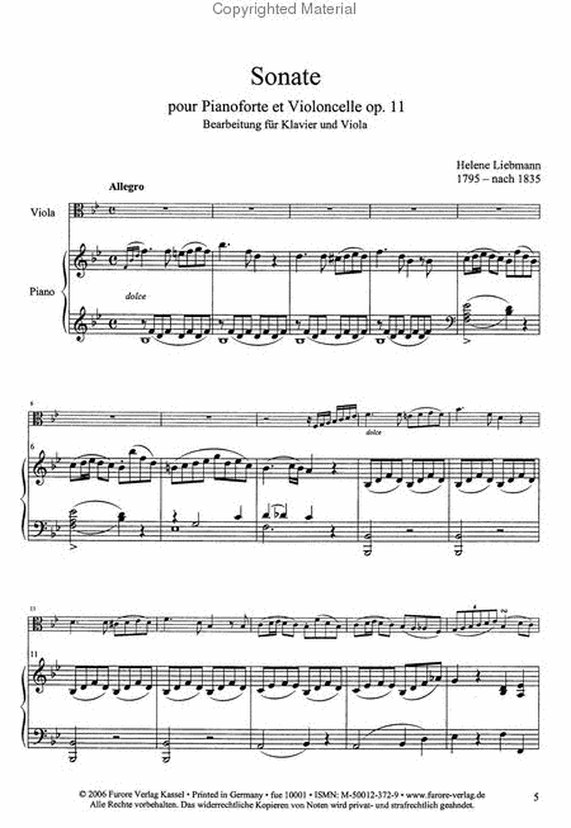 Sonate pour Piano et Violoncelle op. 11
