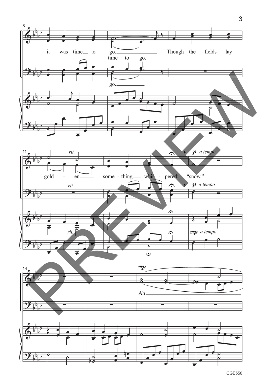Something Told the Wild Geese (SATB) 4-Part scores gallery preview page 4