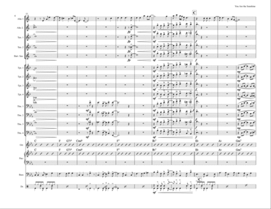 You Are The Sunshine Of My Life Jazz Ensemble scores gallery preview page 4
