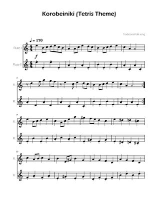 Tetris Theme for Flute Duet