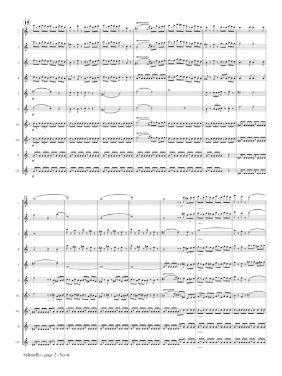 Saltarello from Symphony No. 4 for Flute Orchestra Flute Choir scores gallery preview page 3