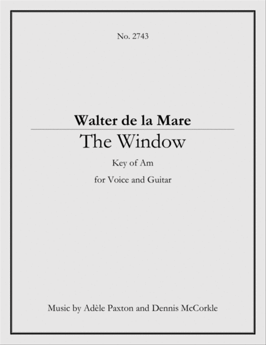 The Window - Original Song Setting of Walter de la Mare's Poetry for VOICE and GUITAR: Key Am Acoustic Guitar scores gallery preview page 1