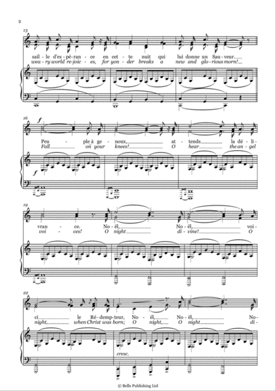 O Holy Night! (Duet) (Original key. C Major) Piano Accompaniment scores gallery preview page 2