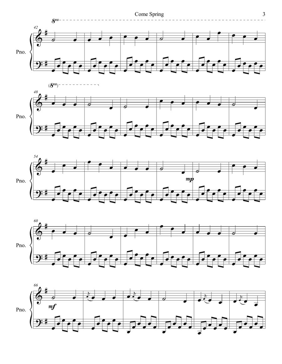 Come Spring Come Spring Piano Solo scores gallery preview page 3