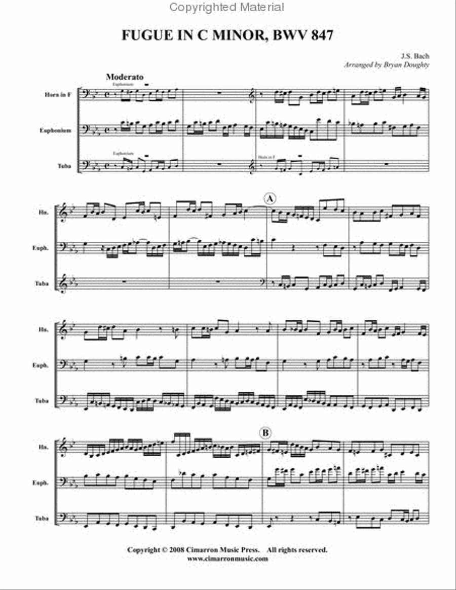 Fugue in C Minor Brass Trio scores gallery preview page 2