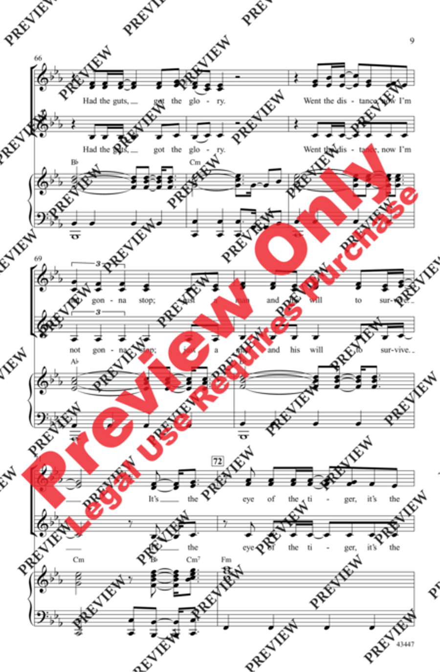 Eye of the Tiger Eye of the Tiger Women's Choir scores gallery preview page 9