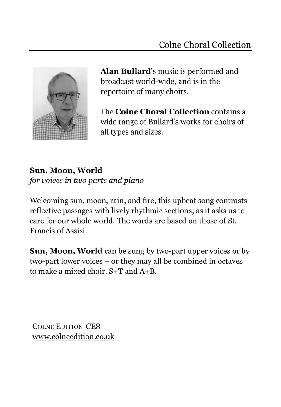 Sun, Moon, World, for voices in two parts and piano 2-Part scores gallery preview page 2