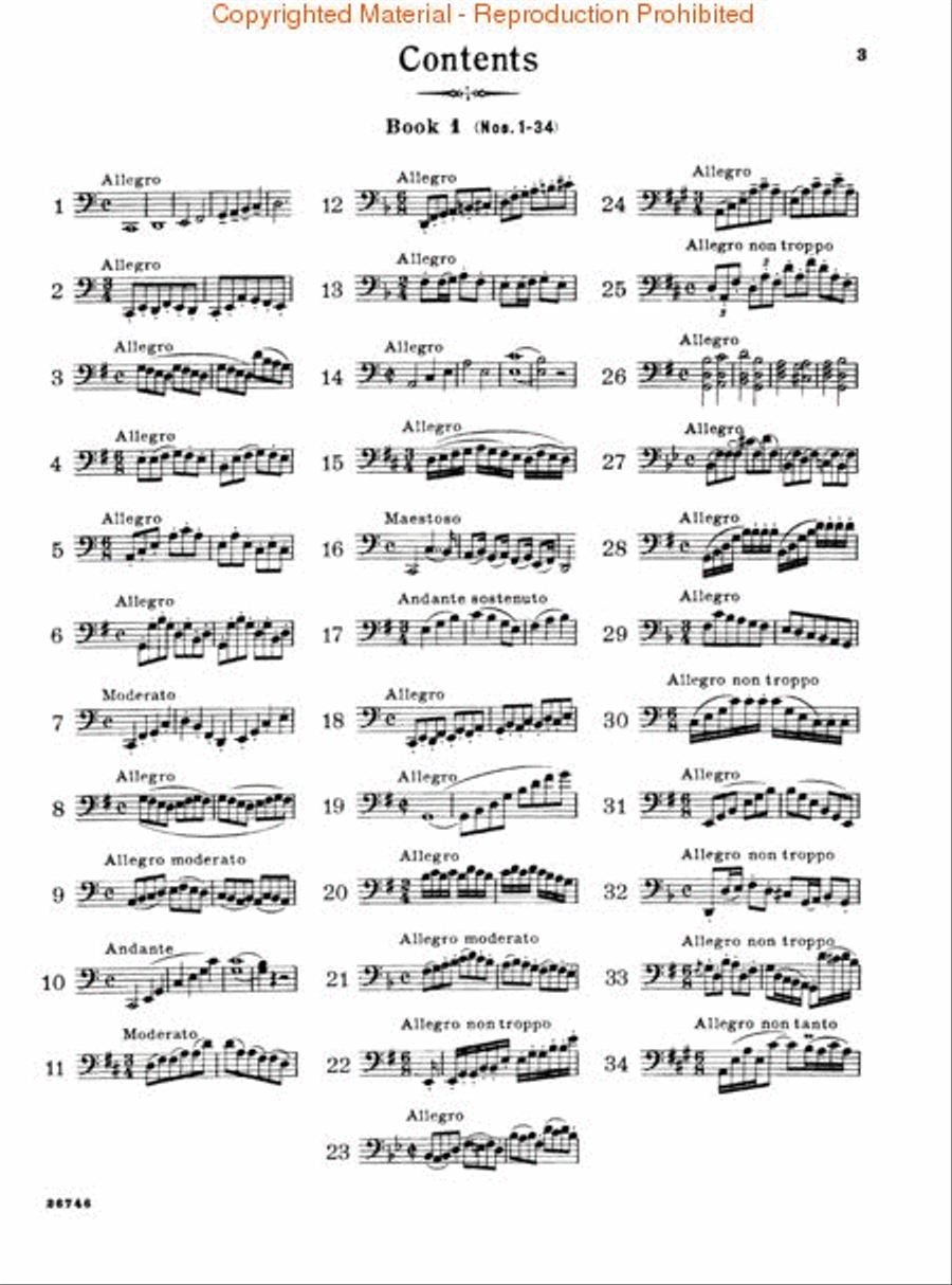 Exercises for Violoncello – Book 1 Cello scores gallery preview page 2