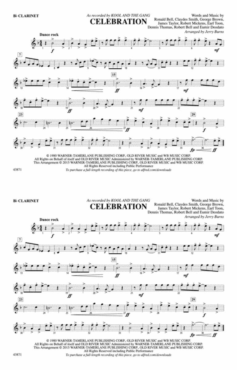 Celebration: 1st B-flat Clarinet
