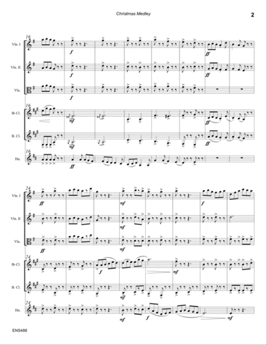 CHRISTMAS MEDLEY - Mixed Ensemble (unaccompanied) Large Ensemble scores gallery preview page 2