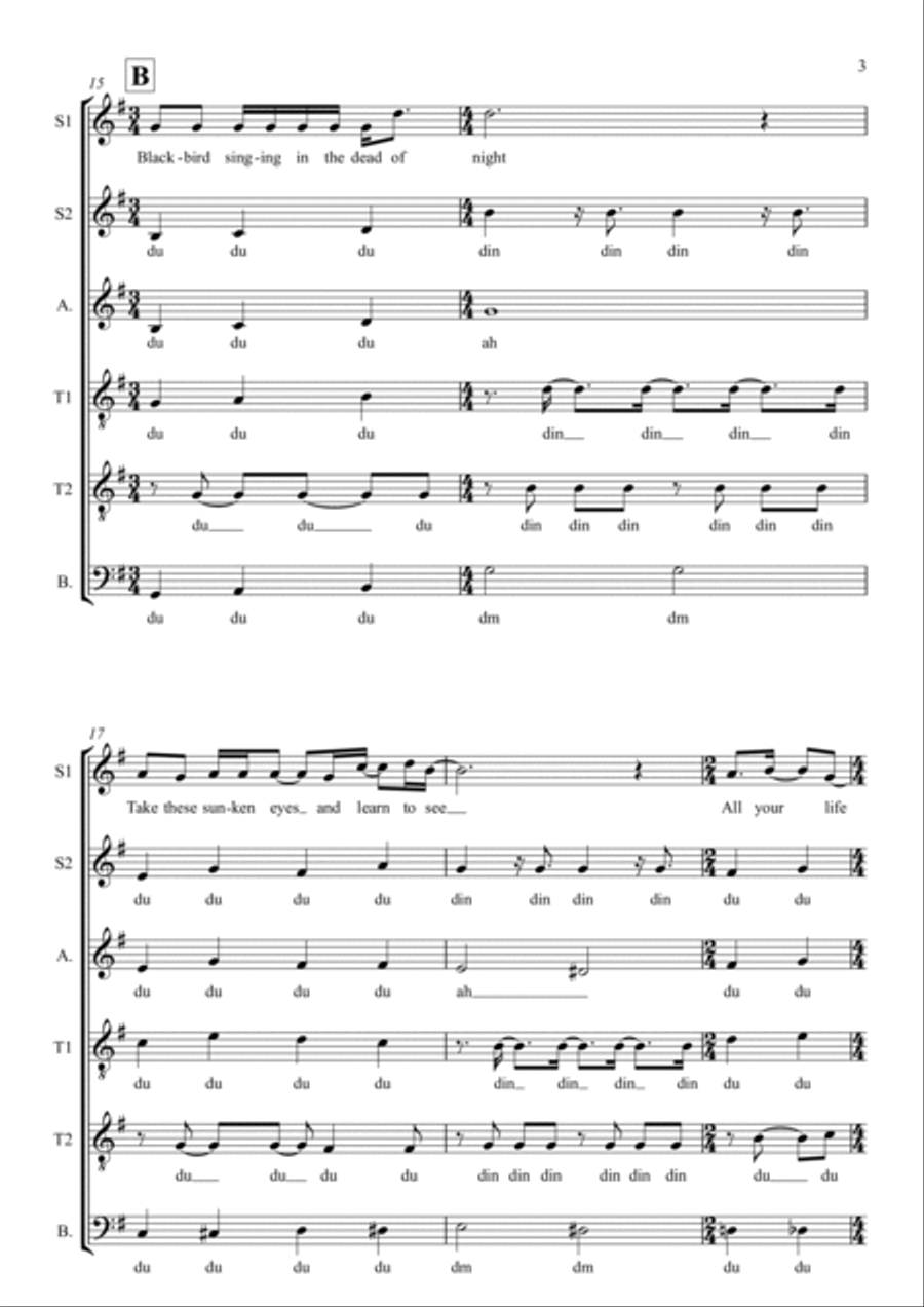 Blackbird A Cappella scores gallery preview page 3