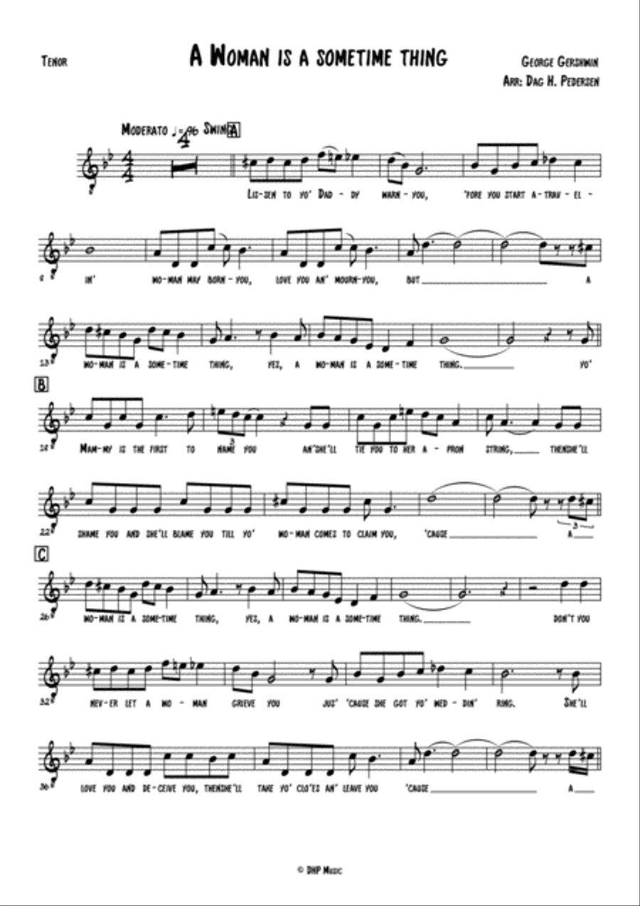 A Woman Is A Sometime Thing from PORGY AND BESS Small Ensemble scores gallery preview page 1