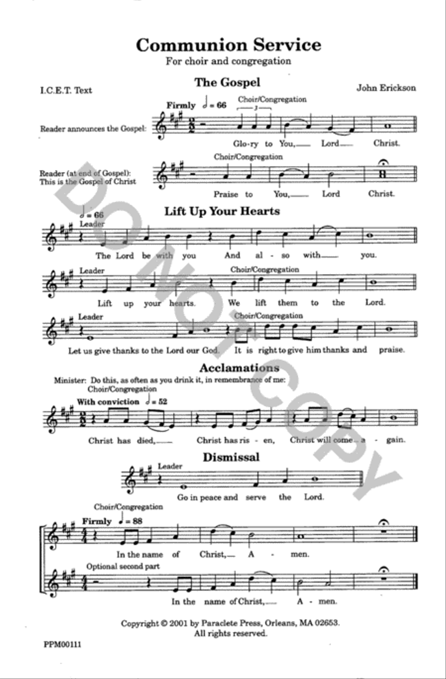 Communion Service Communion Service Unison Choir scores gallery preview page 2