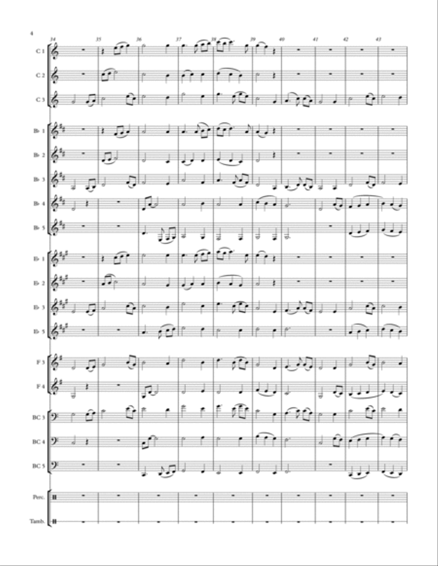 Amazing Grace - for Adaptable Quintet Brass Ensemble scores gallery preview page 4