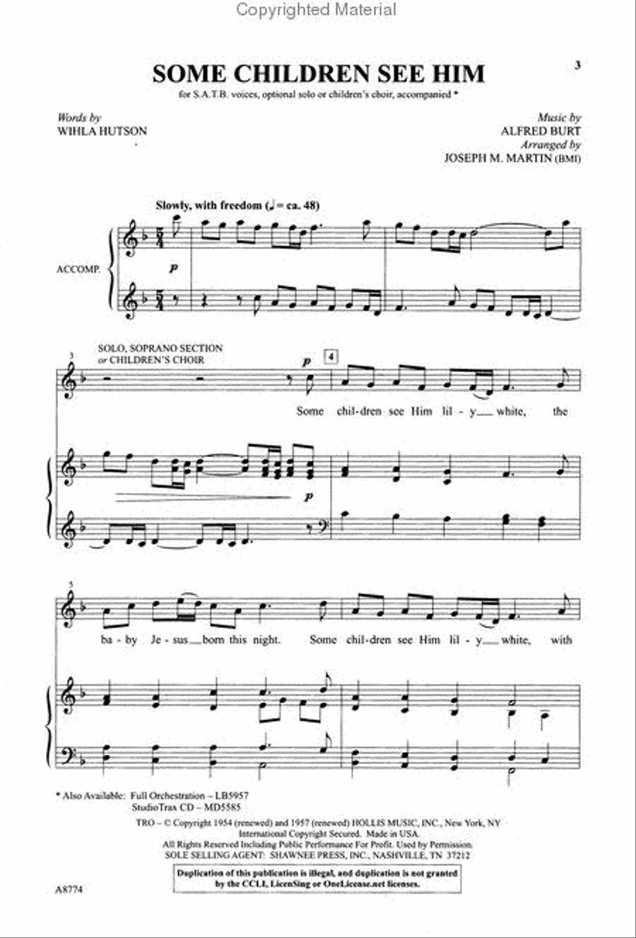 Some Children See Him 4-Part scores gallery preview page 2