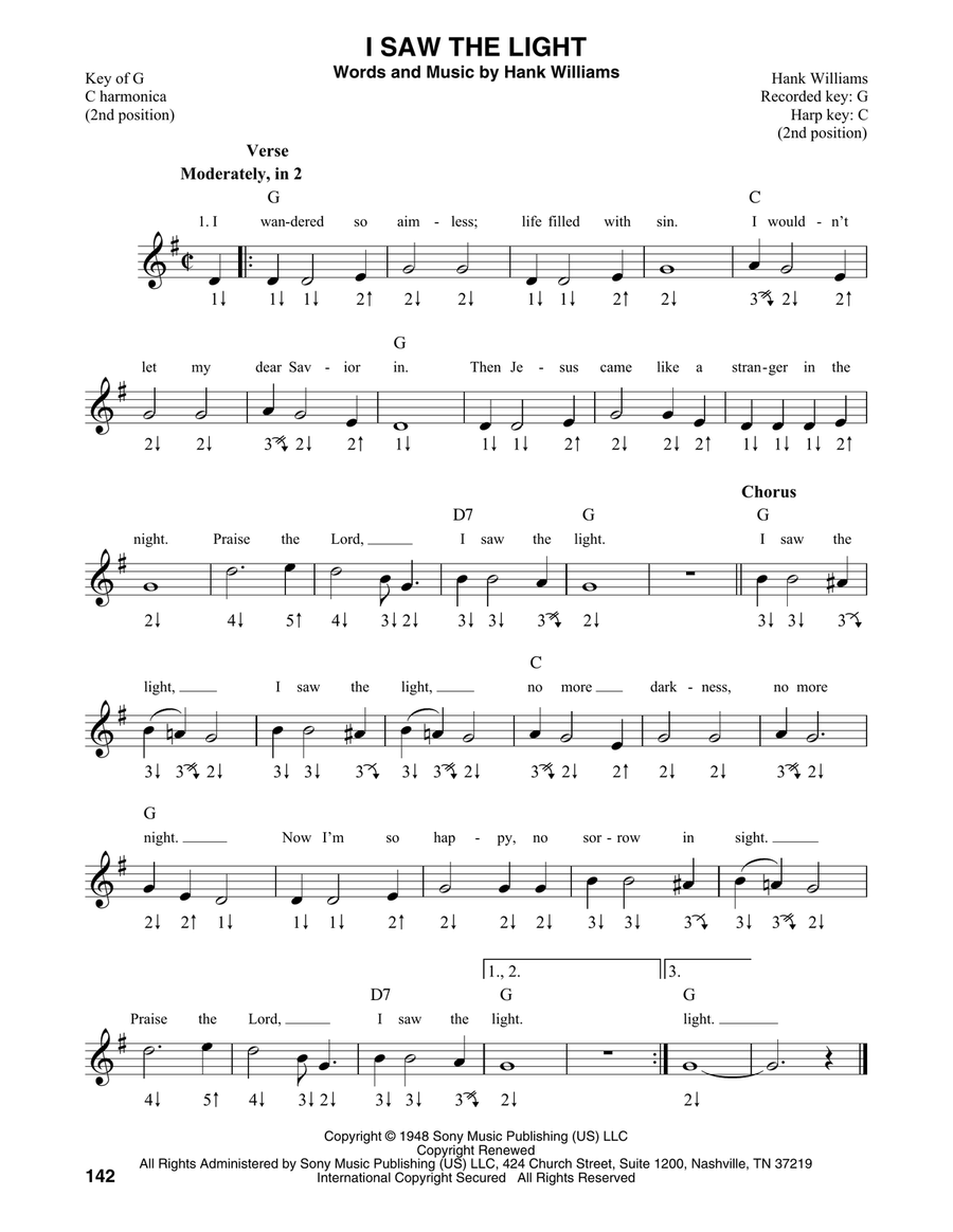 I Saw The Light I Saw The Light Harmonica scores gallery preview page 1