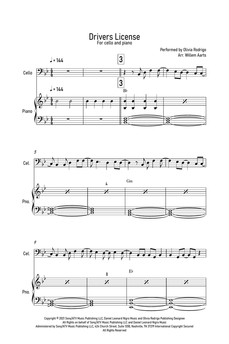 Drivers License Piano scores gallery preview page 1