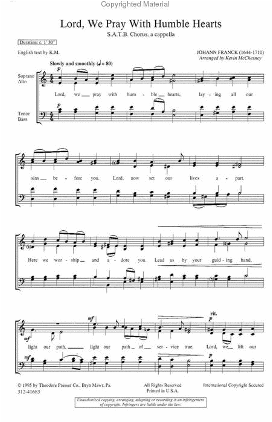 Lord, We Pray With Humble Hearts 4-Part scores gallery preview page 2