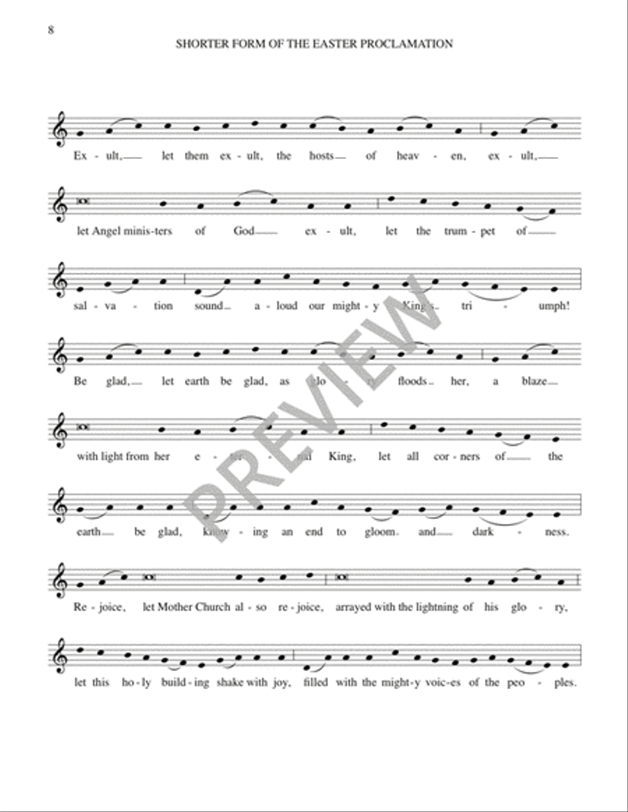 Exsultet: Easter Proclamation Unison Choir scores gallery preview page 10