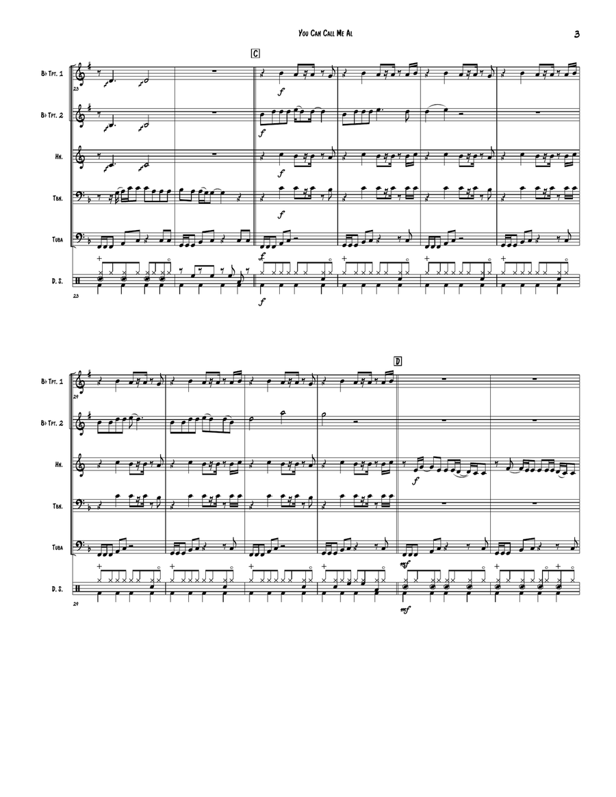 You Can Call Me Al Brass Ensemble scores gallery preview page 3