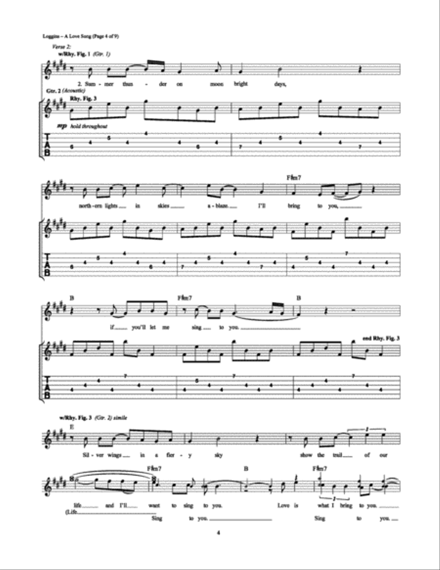 A Love Song A Love Song Electric Guitar scores gallery preview page 4