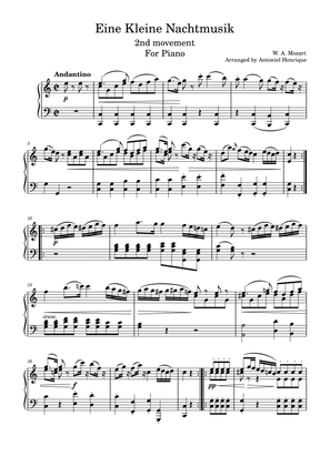 Eine Kleine Nachtmusik - 2nd movement - Piano arrangement