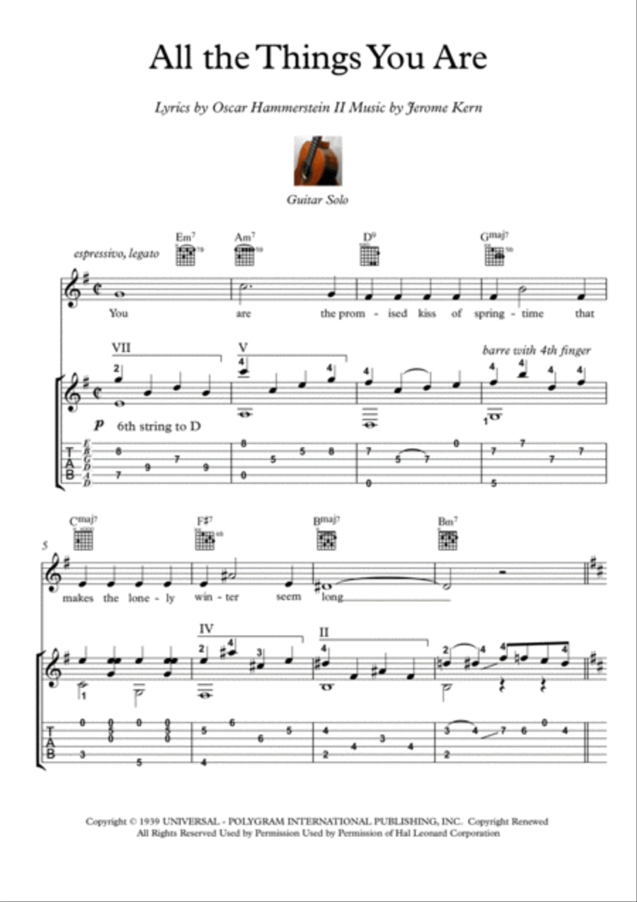 All The Things You Are Guitar Tablature scores gallery preview page 1