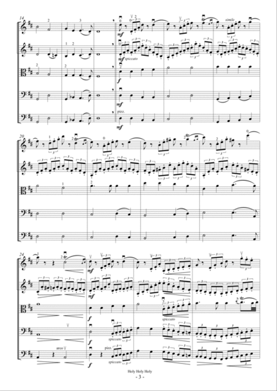 Holy Holy Holy (For String Orchestra) String Orchestra scores gallery preview page 3