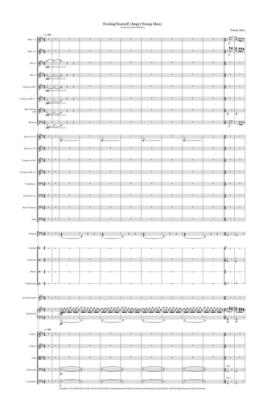 Fooling Yourself (the Angry Young Man) Full Orchestra scores gallery preview page 1