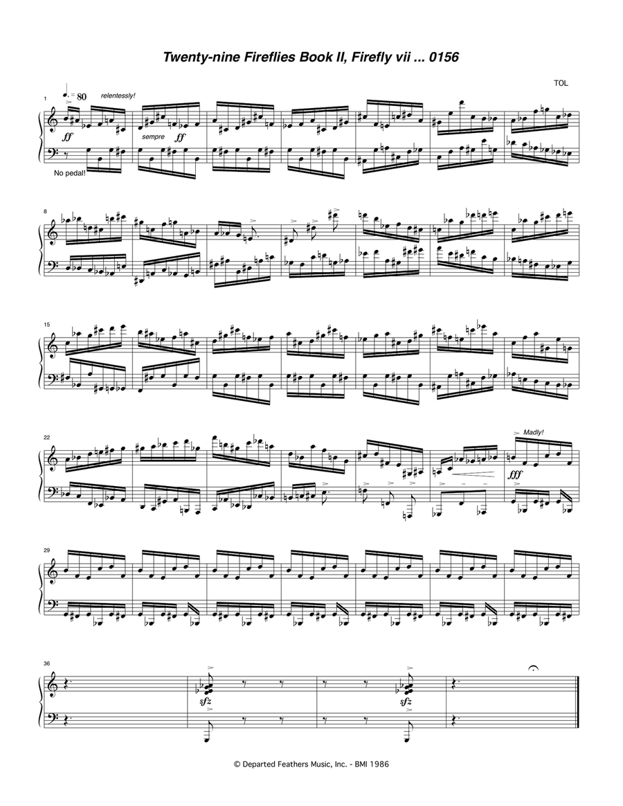 Twenty-nine Fireflies Book II, Firefly vii 0156 Piano Solo scores gallery preview page 1
