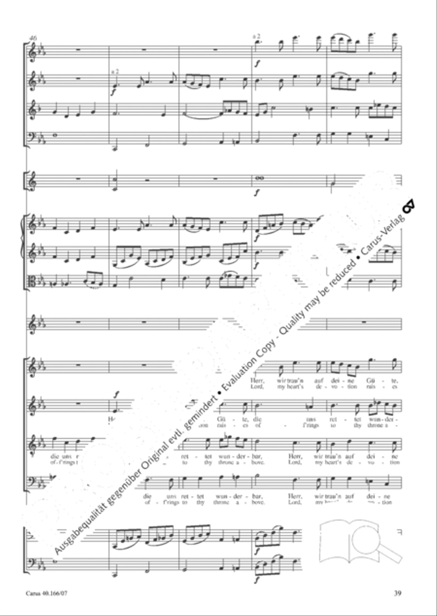 Hymn; Three sacred songs; fugue (Hymne; Drei geistliche Lieder und Fuge) Orchestra scores gallery preview page 40