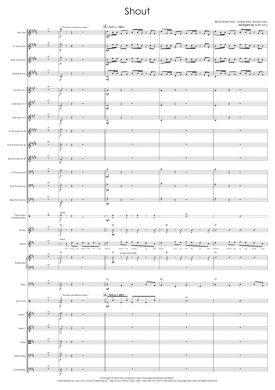 Shout Shout Jazz Ensemble scores gallery preview page 1