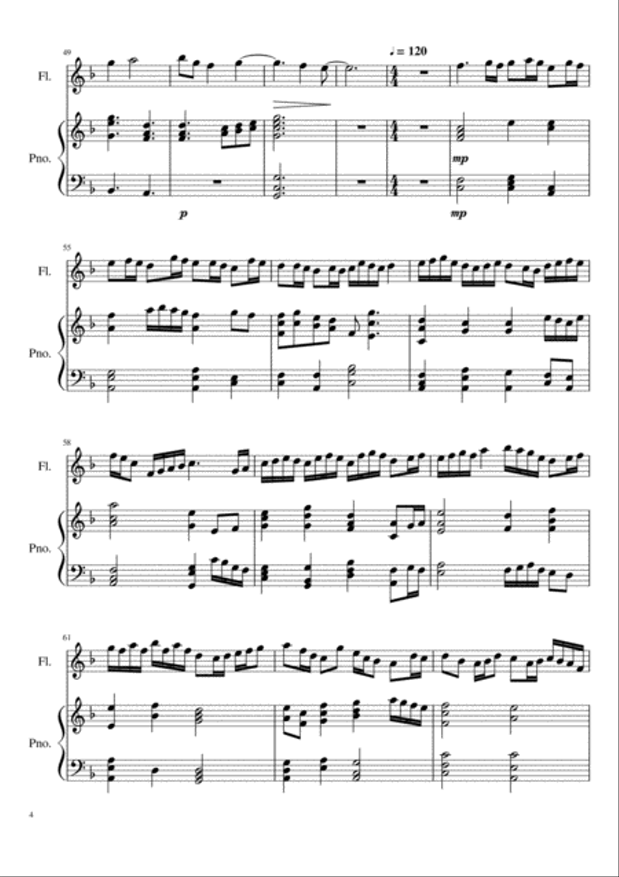 Loretta's Theme and Variations Flute Solo scores gallery preview page 4
