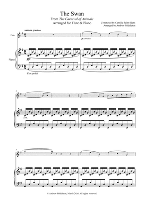 The Swan from The Carnival of Animals arranged for Flute and Piano