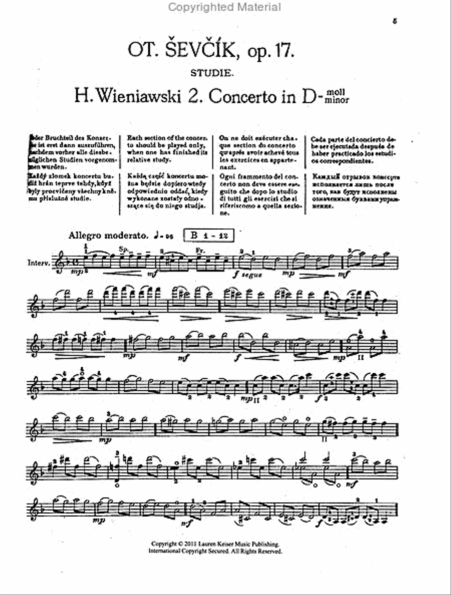 Violin Concerto in D minor, Op. 17 Violin Solo scores gallery preview page 2