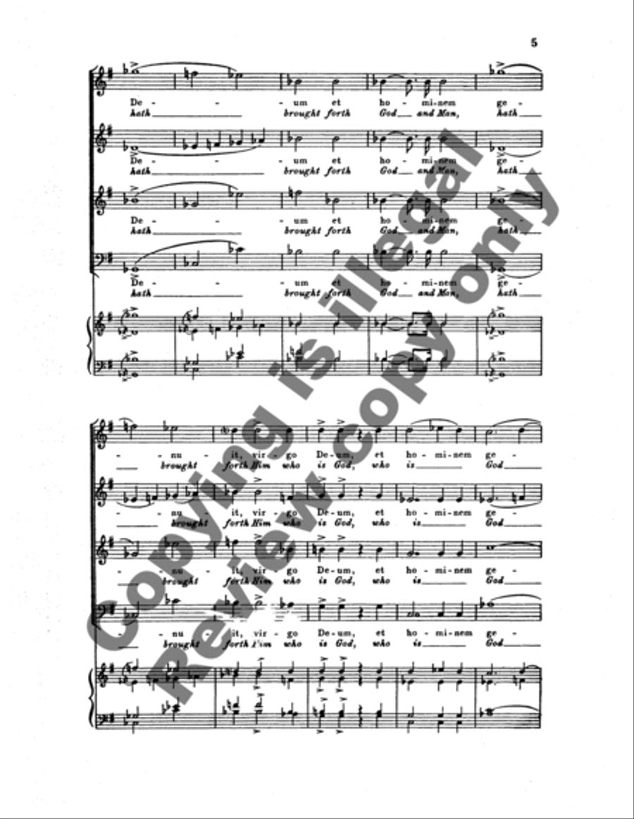 Virga Jesse Floruit (The Rod of Jesse Hath Blossomed) 4-Part scores gallery preview page 9