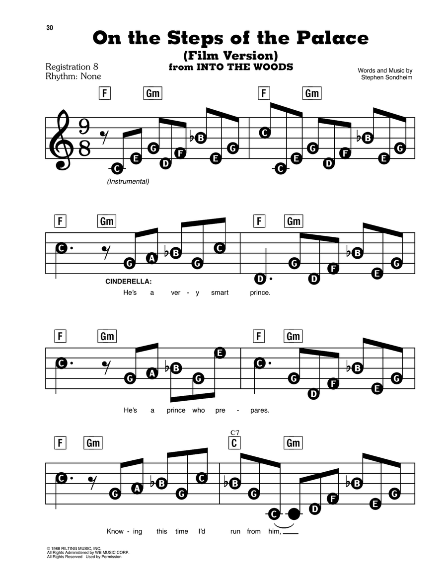 On The Steps Of The Palace (Film Version) (from Into the Woods) Electronic Keyboard scores gallery preview page 1