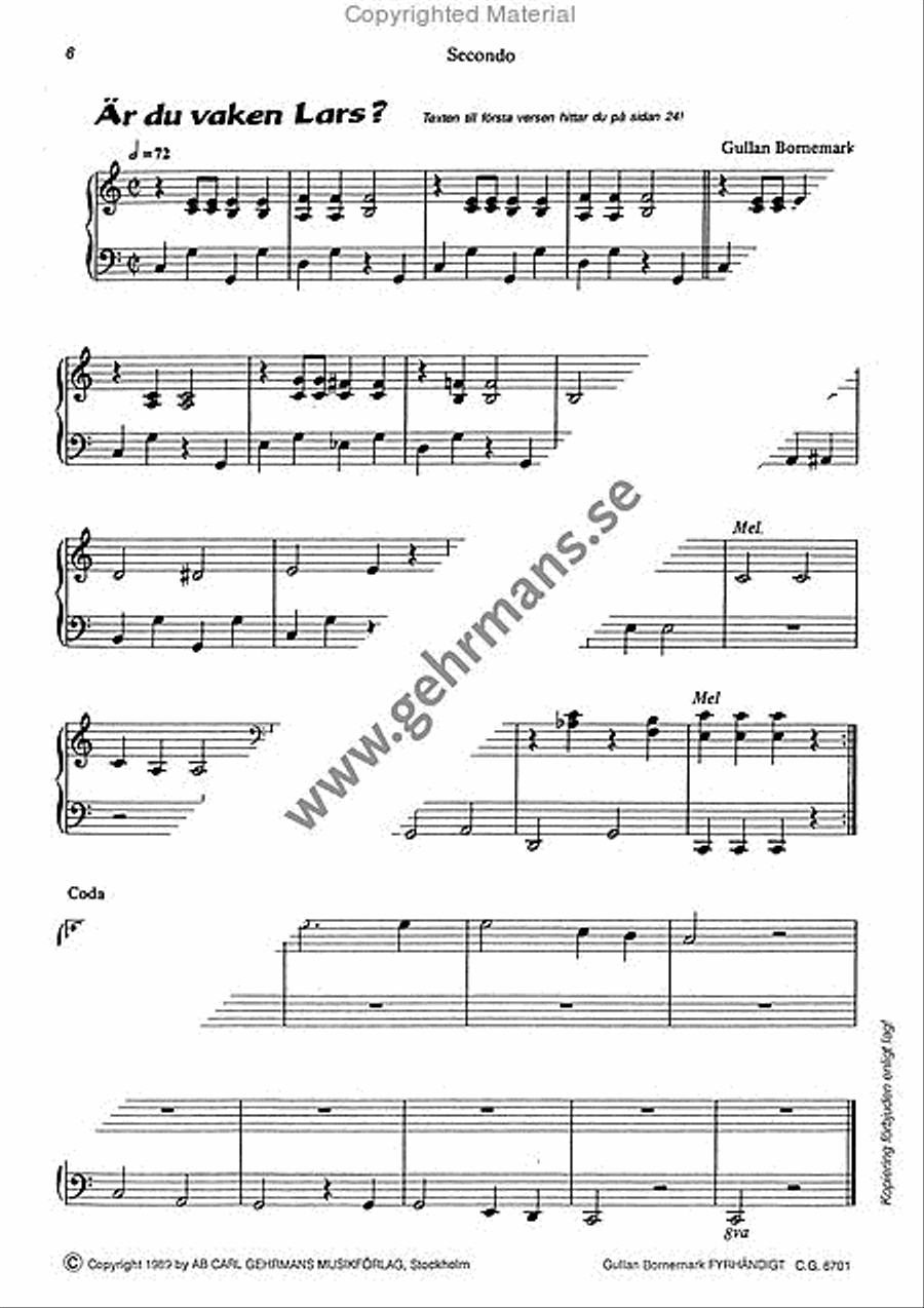Bornemark fyrhandigt Piano Duet scores gallery preview page 5