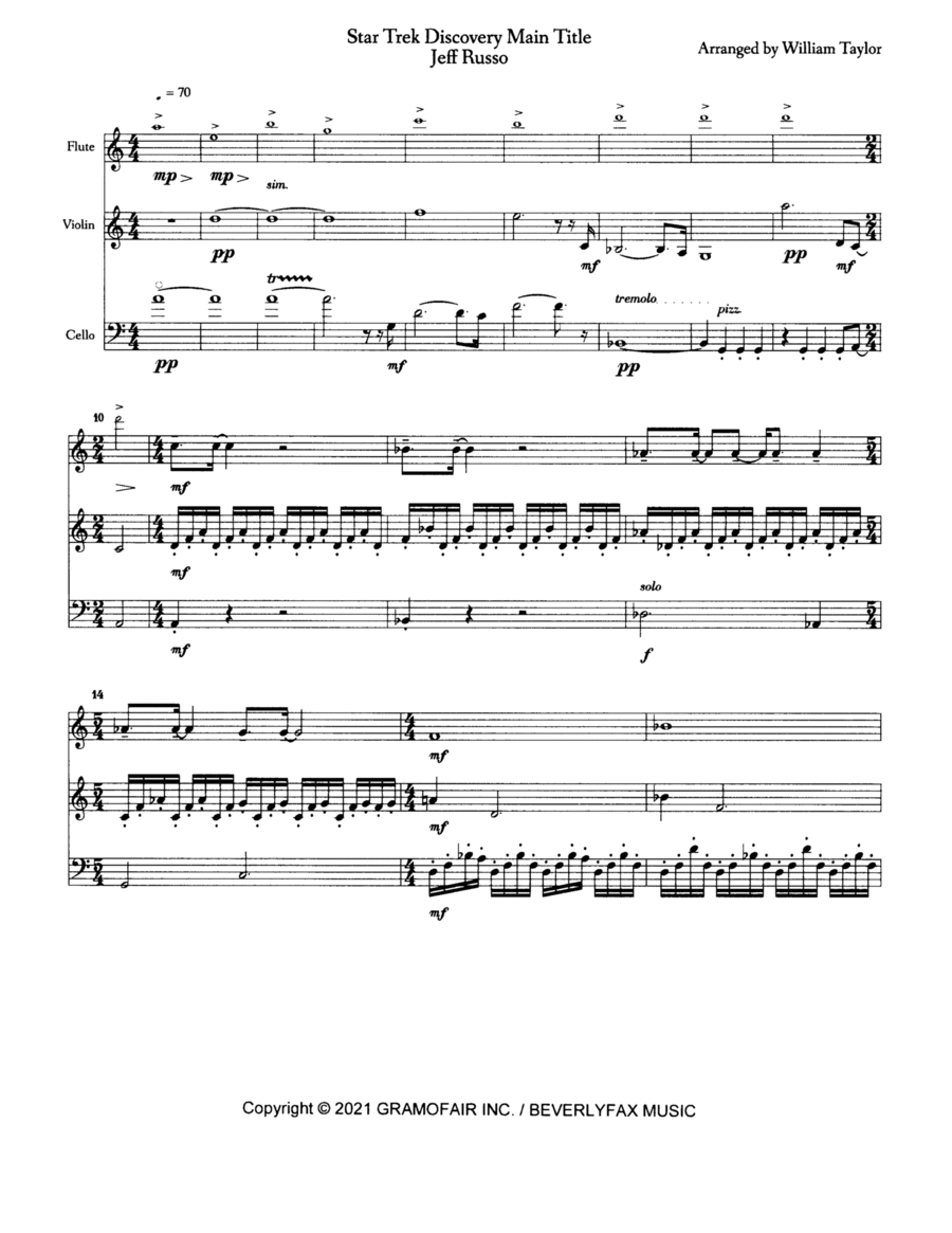 Star Trek: Discovery Main Title Small Ensemble scores gallery preview page 1