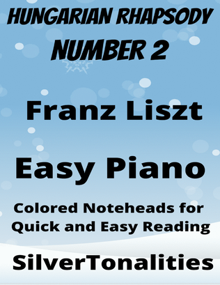 Hungarian Rhapsody Number 2 Easy Piano Sheet Music with Colored Notation