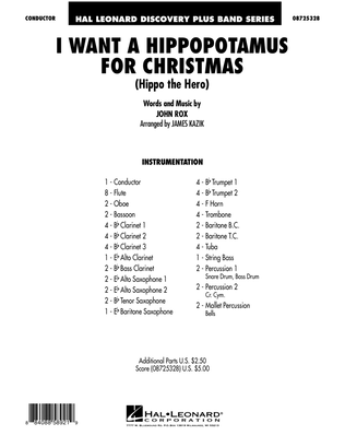 Book cover for I Want A Hippopotamus For Christmas - Conductor Score (Full Score)