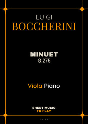 Minuet Op.11 No.5 - Viola and Piano (Full Score and Parts)