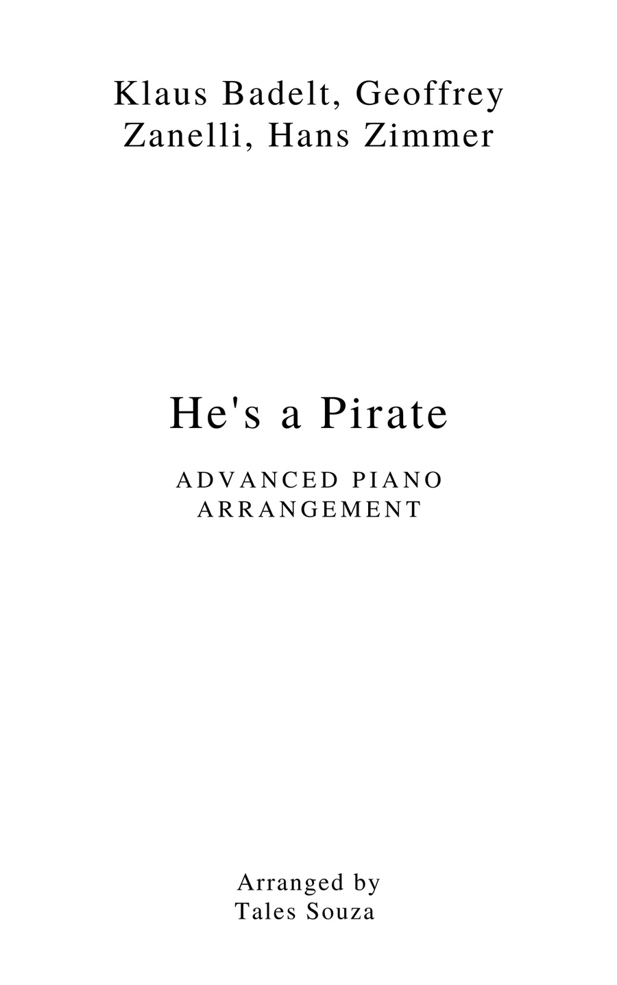He's A Pirate Piano Solo scores gallery preview page 1