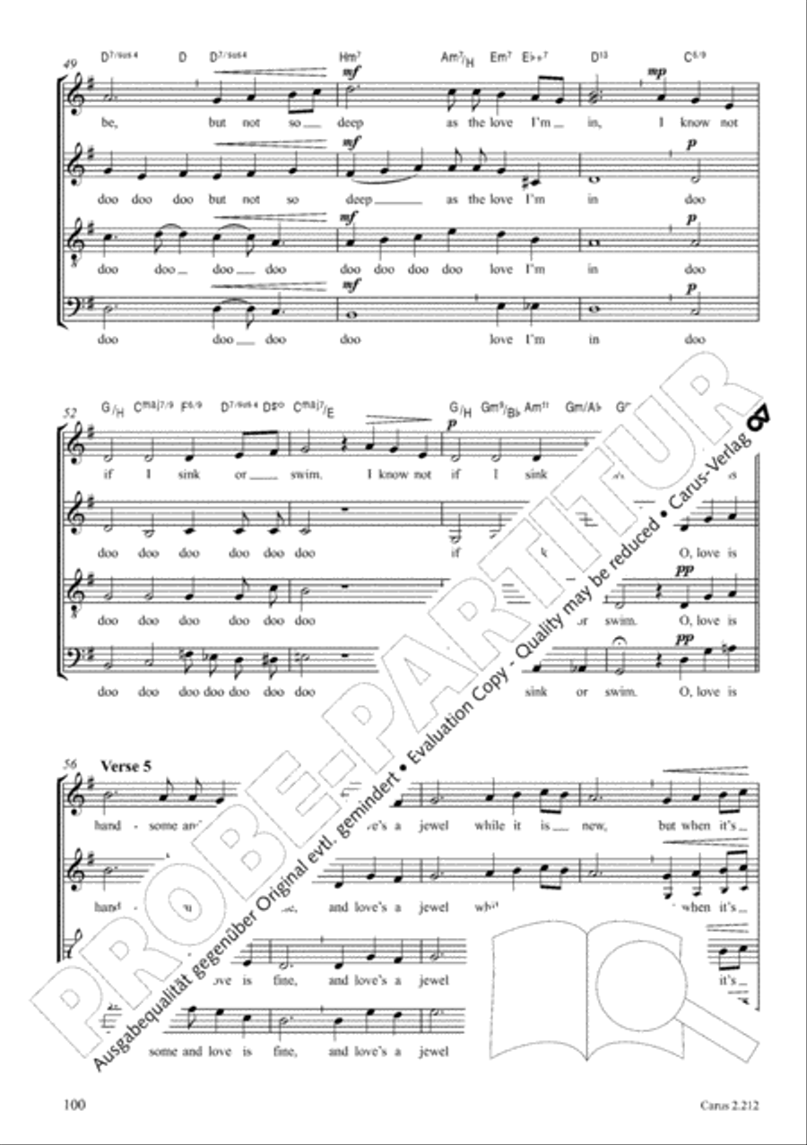 Love songs. Choral collection with CD 4-Part scores gallery preview page 85