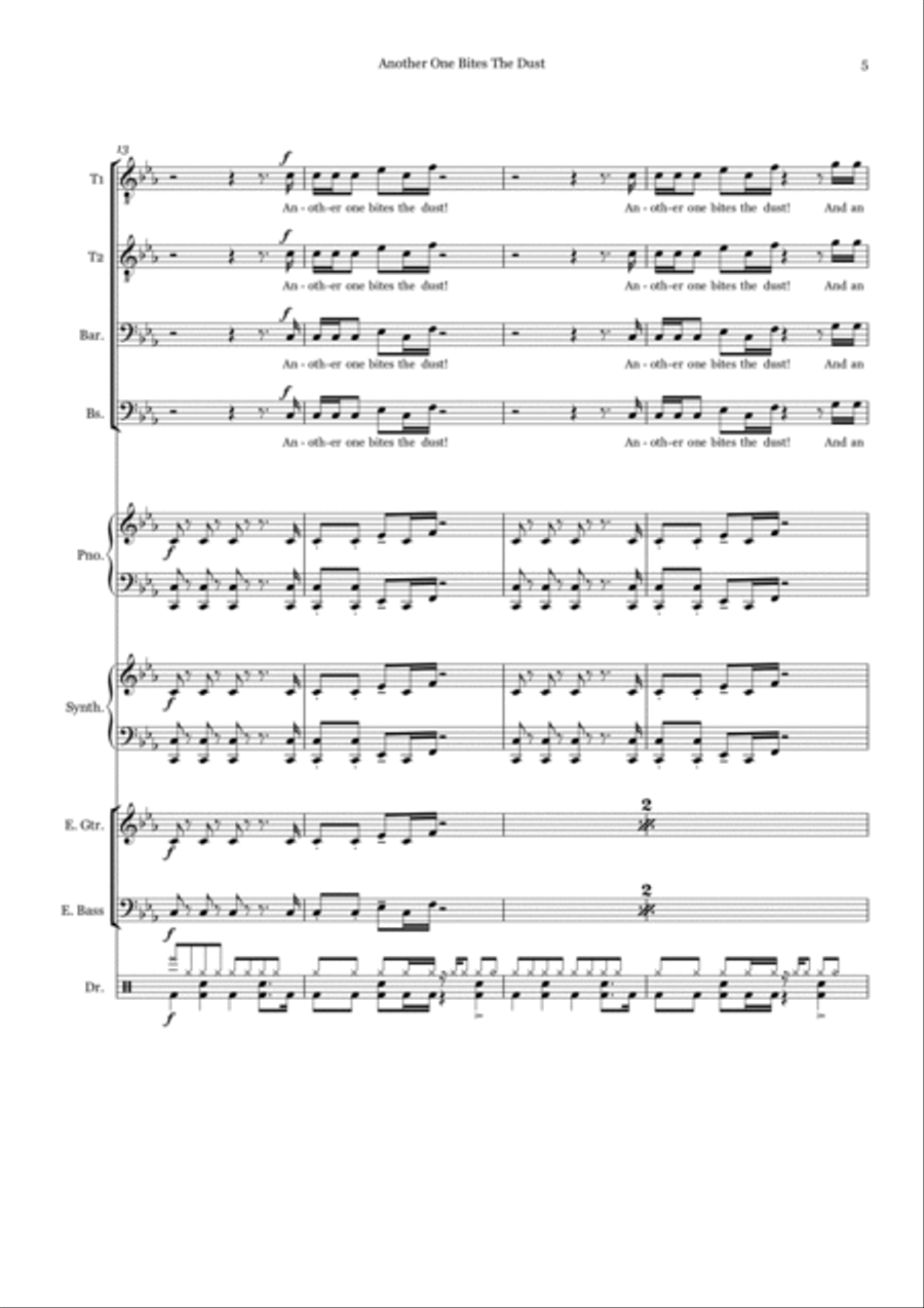 Another One Bites The Dust Small Ensemble scores gallery preview page 5