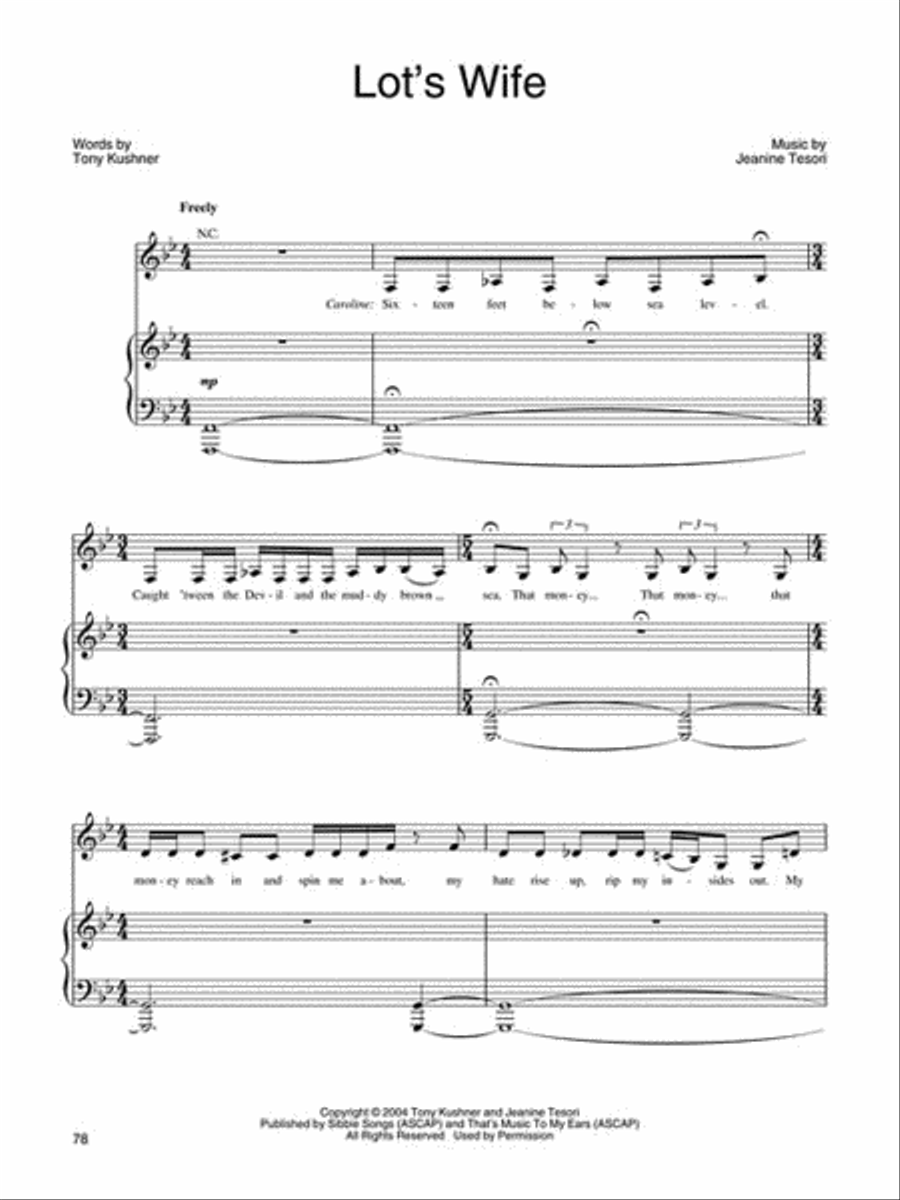 Caroline, Or Change Piano, Vocal, Guitar scores gallery preview page 4
